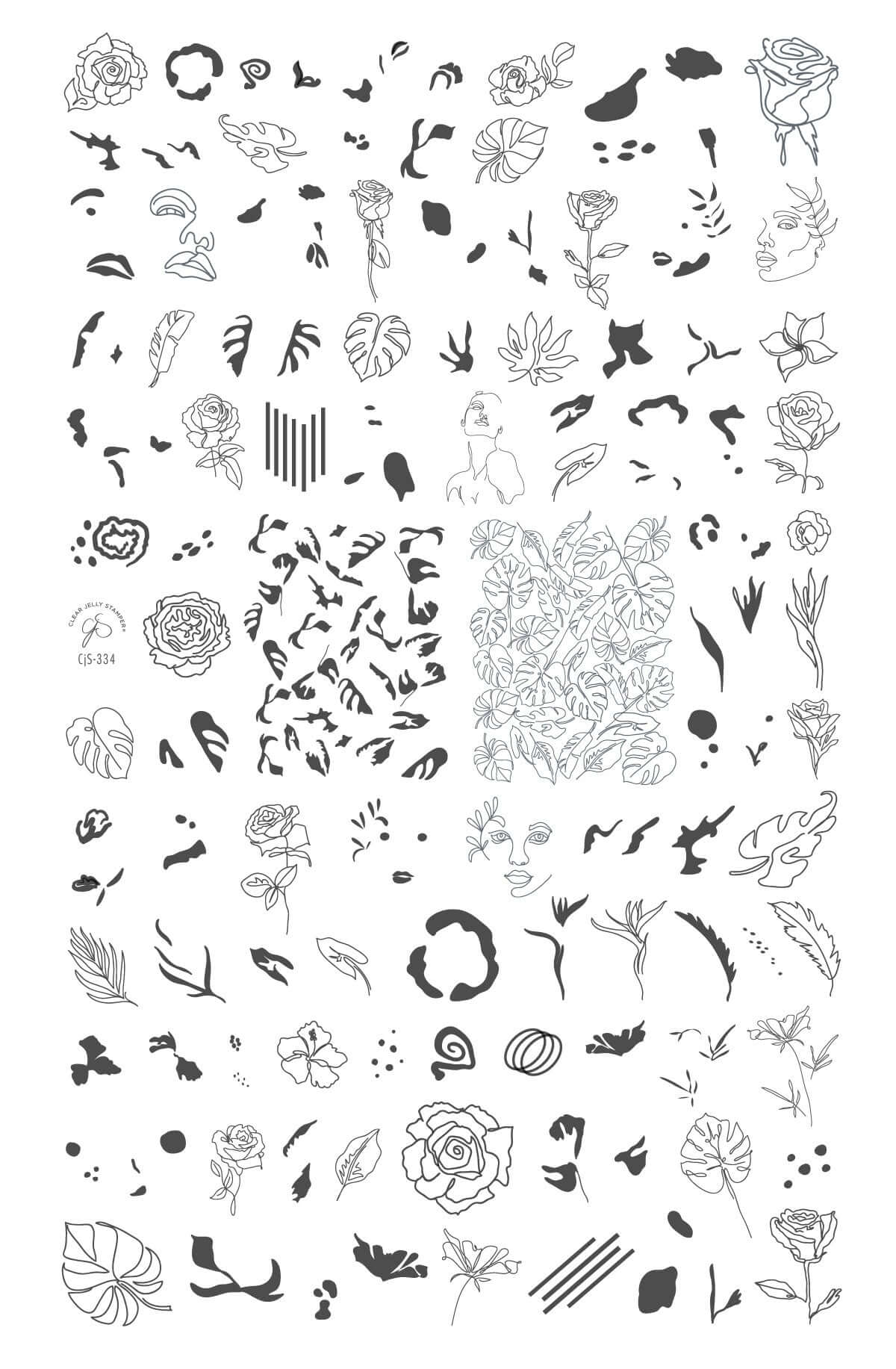 Artsy Line Art (CJS-334) Steel Nail Art Layered Stamping Plate
