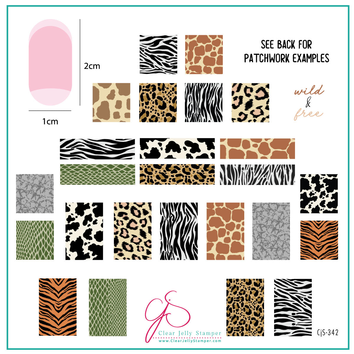 Animal Print Patchwork (CjS-342) Steel Nail Art Layered Stamping Plate