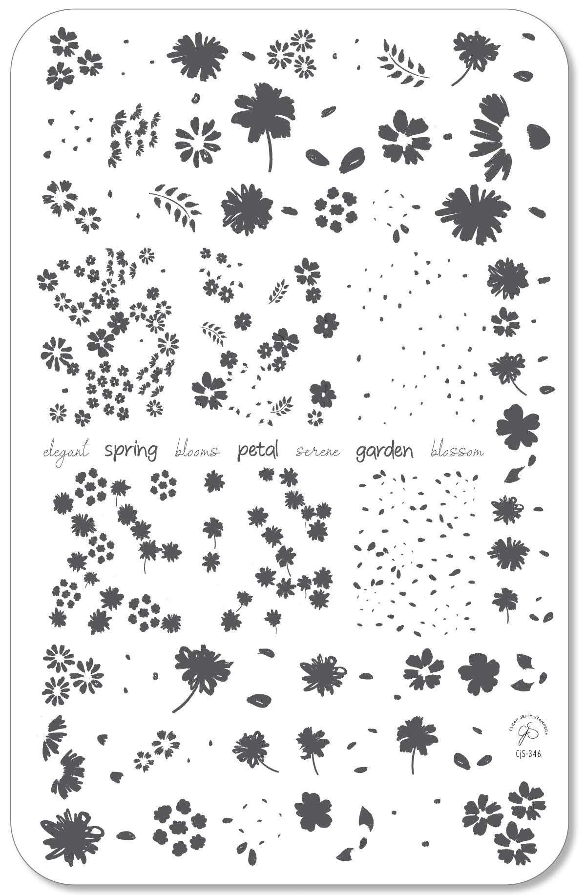 Beautiful Blossom (CjS-346) Steel Nail Art Layered Stamping Plate