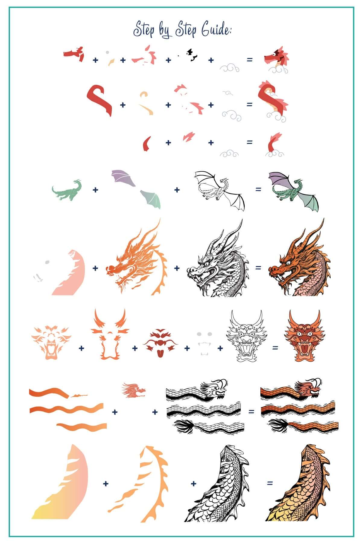Dragon Love (CjS-347) Steel Nail Art Layered Stamping Plate