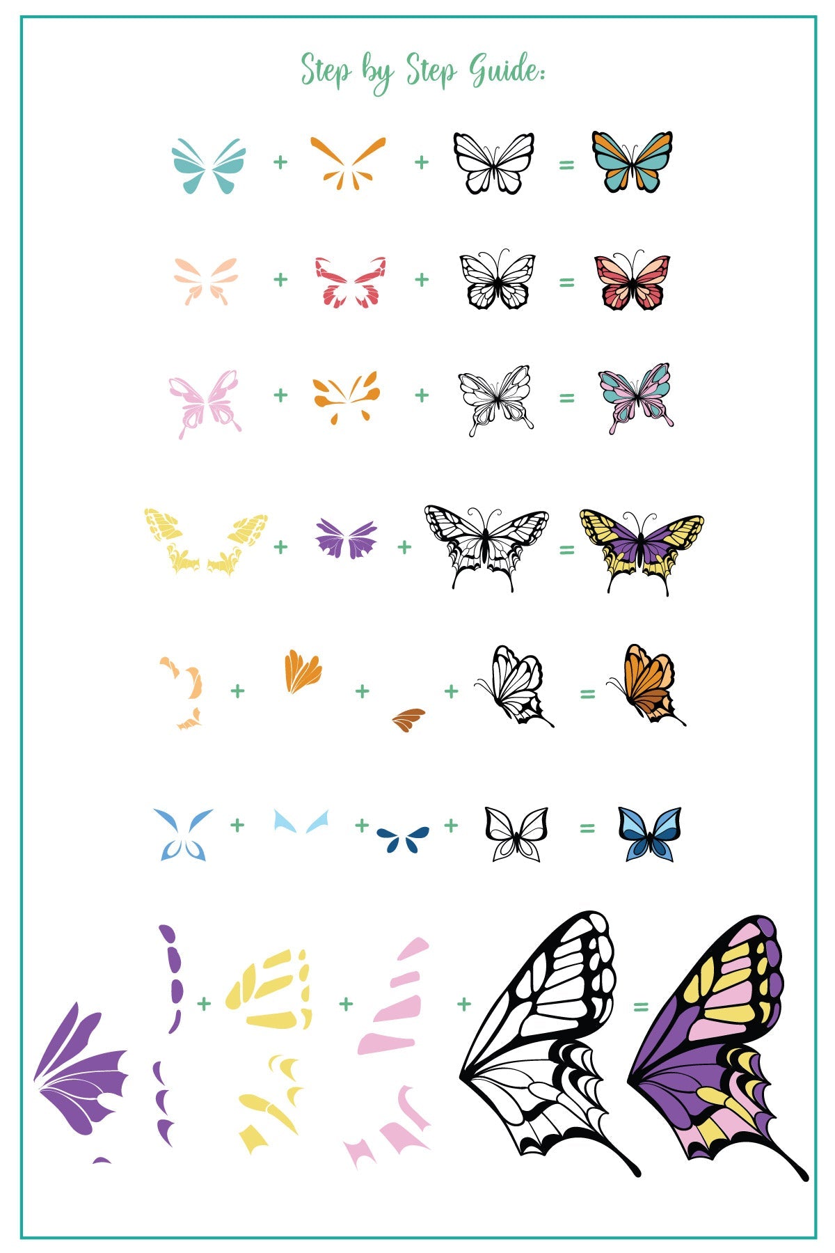 Wing It - Butterfly(CjS-348) Steel Nail Art Layered Stamping Plate