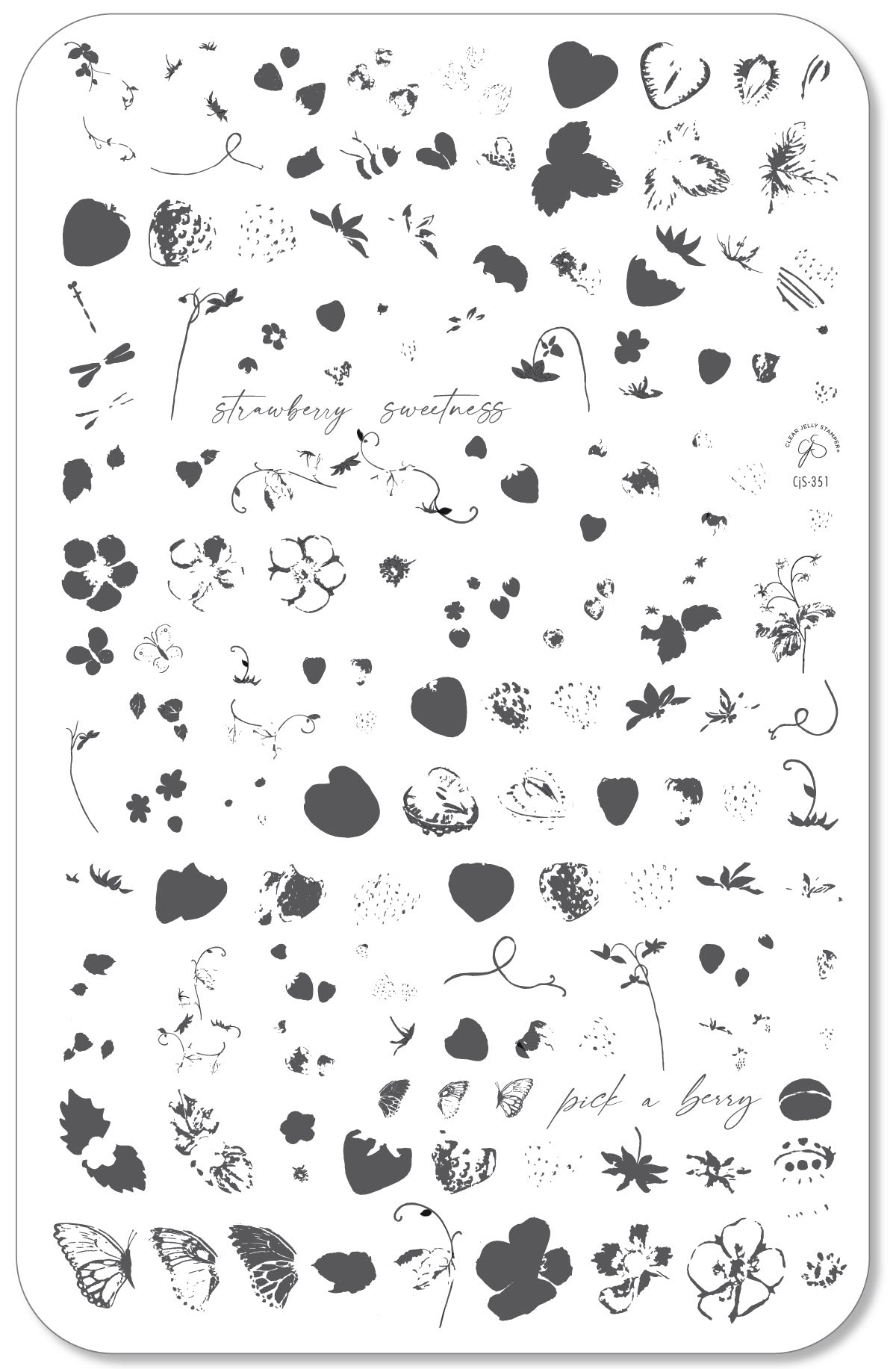 Strawberry Sweetness (CjS-351) Steel Nail Art Layered Stamping Plate