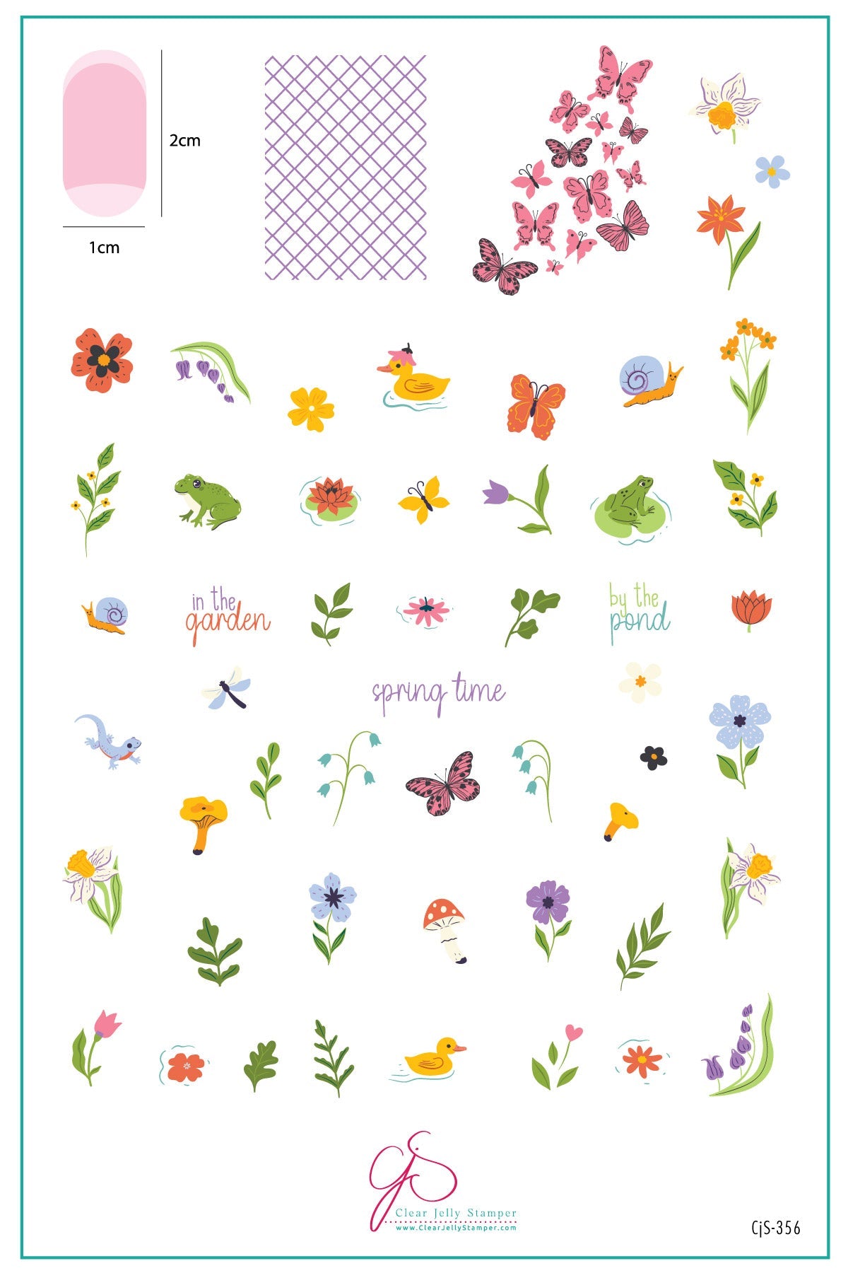 In the Garden (CjS-356) Steel Nail Art Layered Stamping Plate