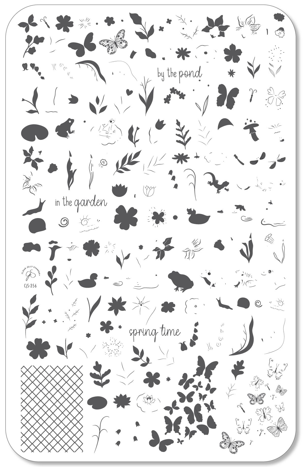 In the Garden (CjS-356) Steel Nail Art Layered Stamping Plate