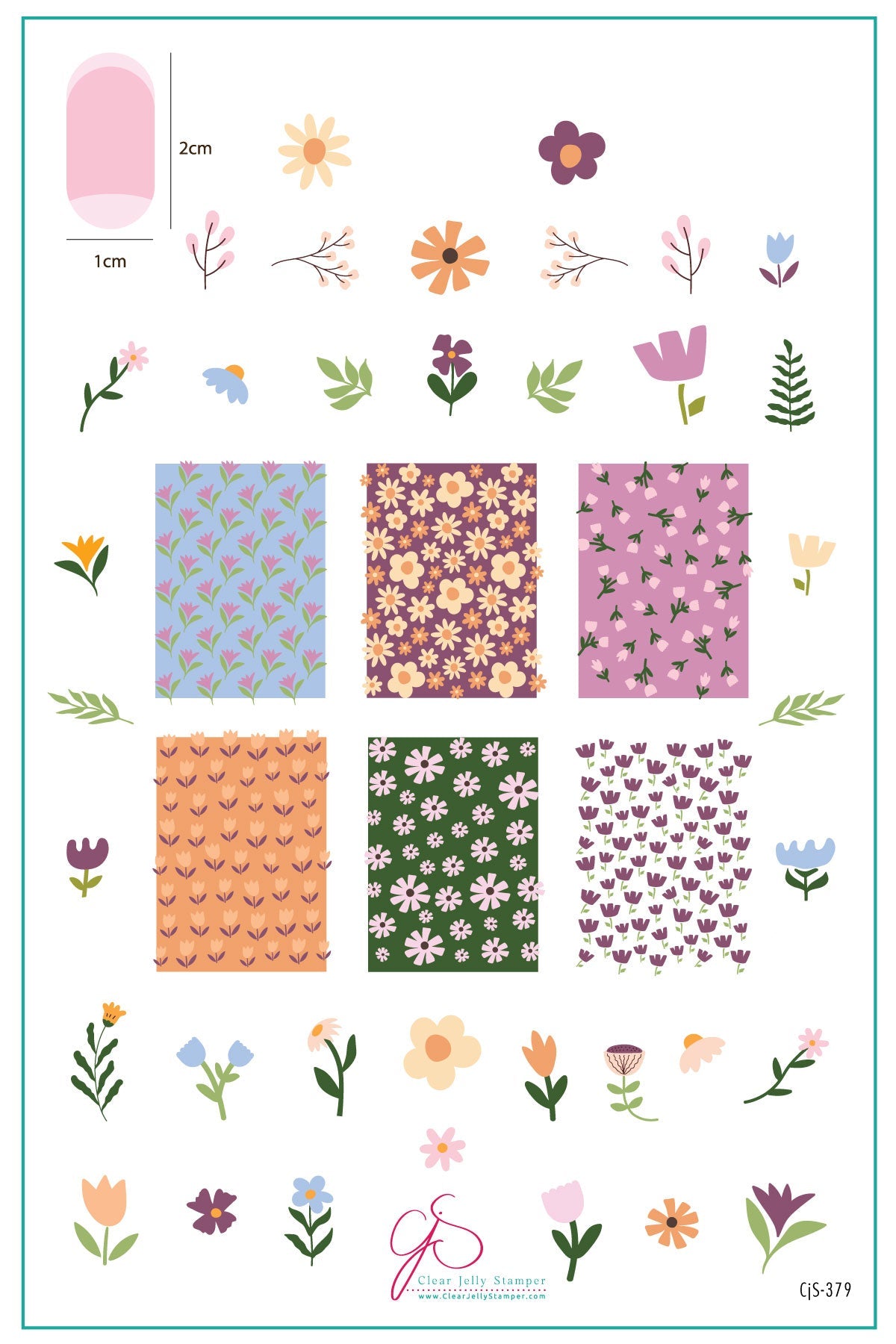 Bloom Baby Bloom (CjS-379) Steel Nail Art Layered Stamping Plate