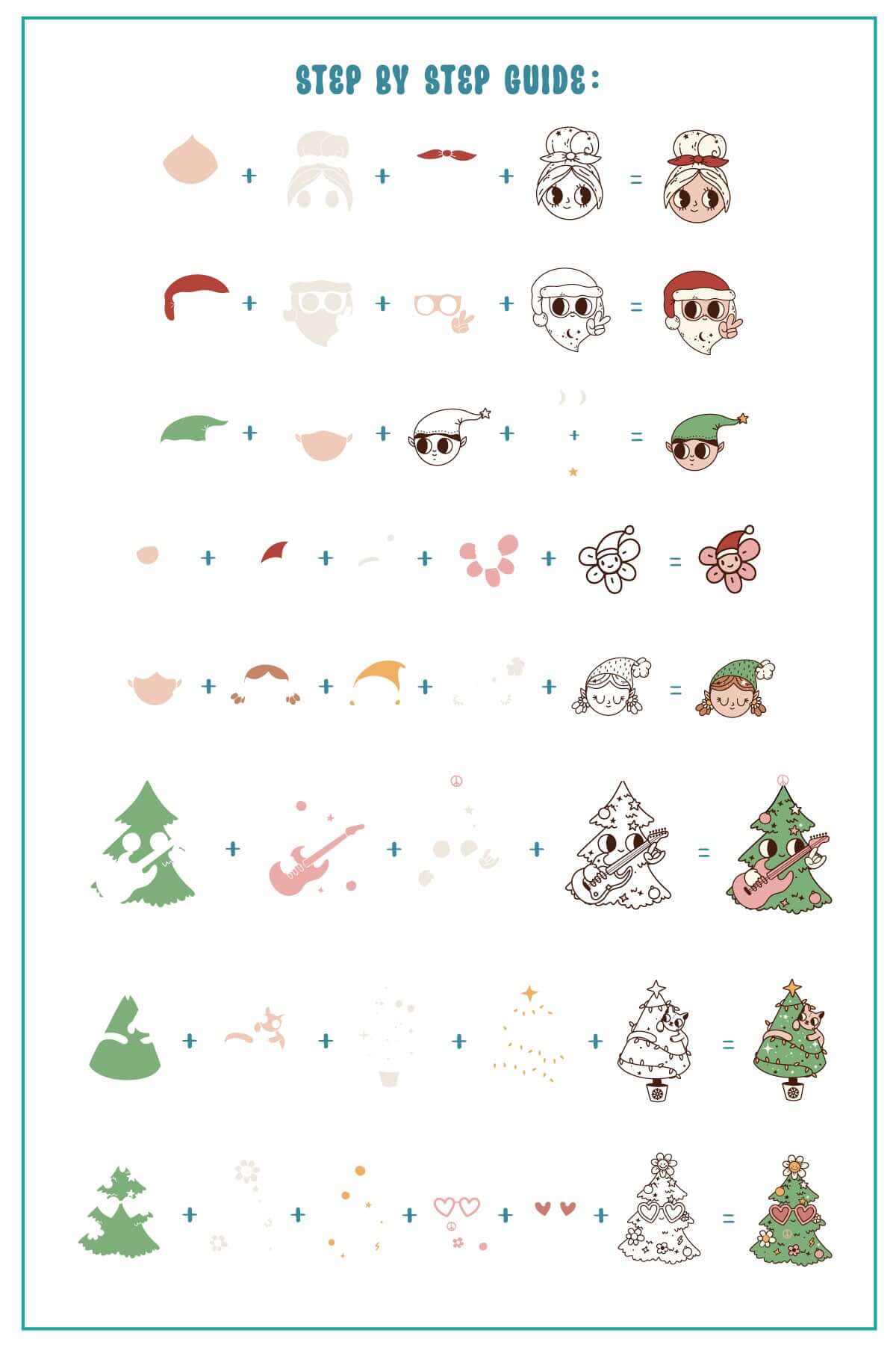 Groovy Christmas (CjSC-81) Steel Nail Art Layered Stamping Plate