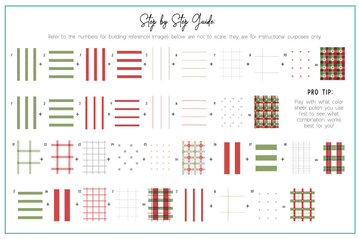 Festive Plaid - One (CjSC-83) Steel Nail Art Layered Stamping Plate