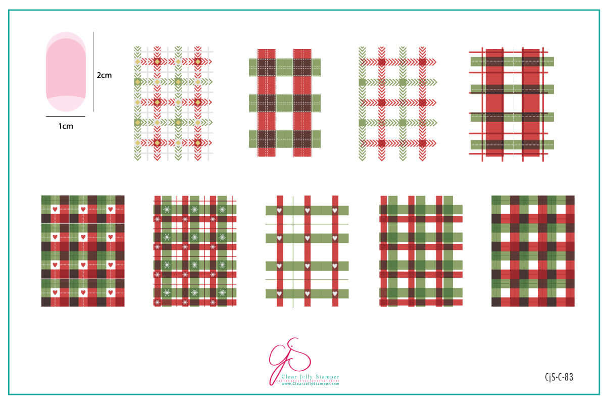 Festive Plaid - One (CjSC-83) Steel Nail Art Layered Stamping Plate
