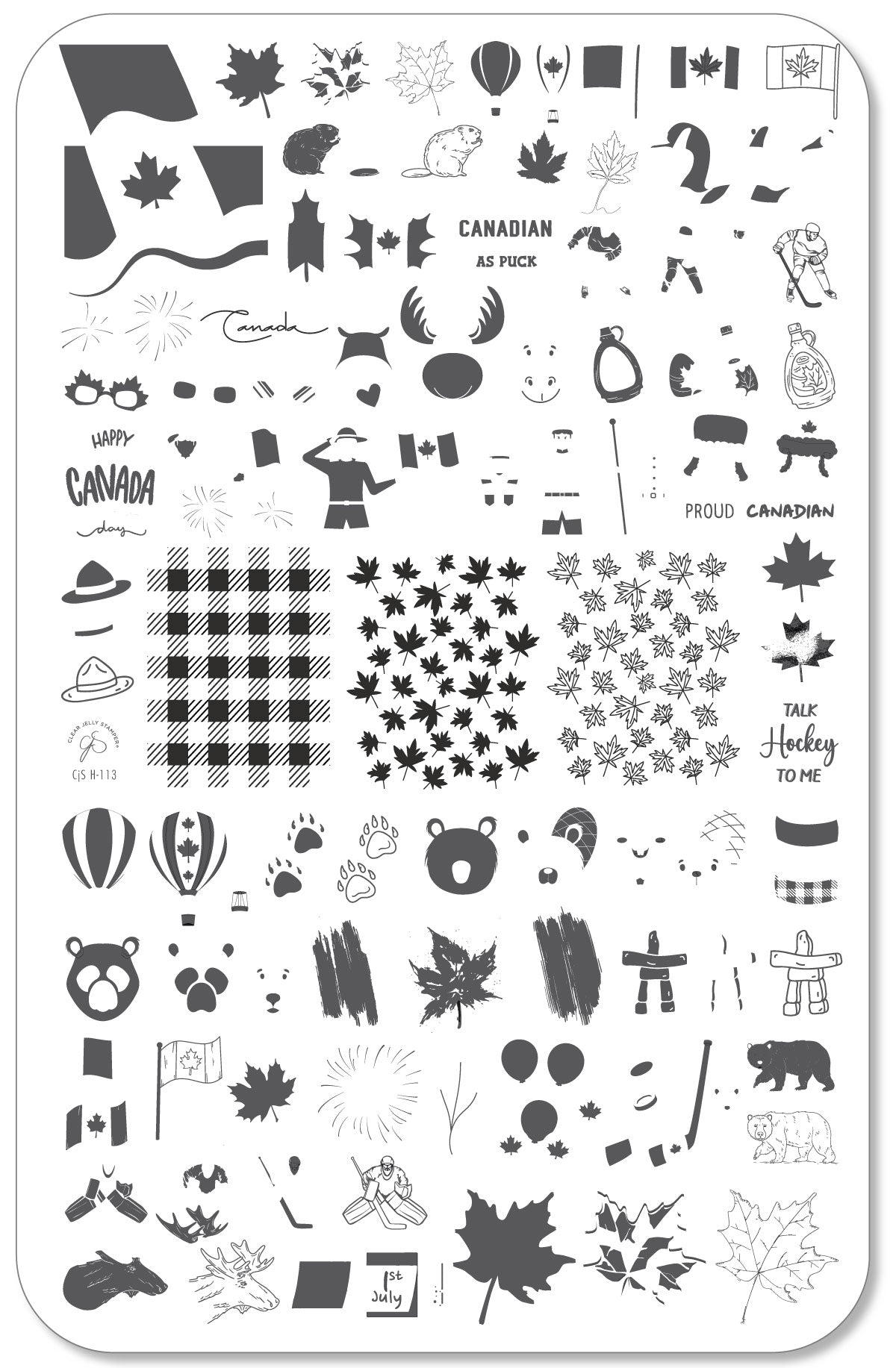 Happy Canada Day! (CjSH-113) Steel Nail Art Layered Stamping Plate