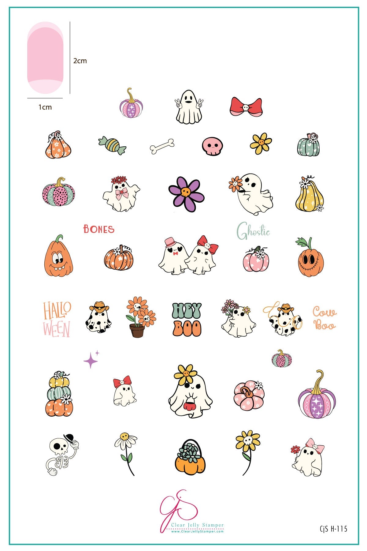 Hey Boo (CjSH-115) Steel Nail Art Layered Stamping Plate