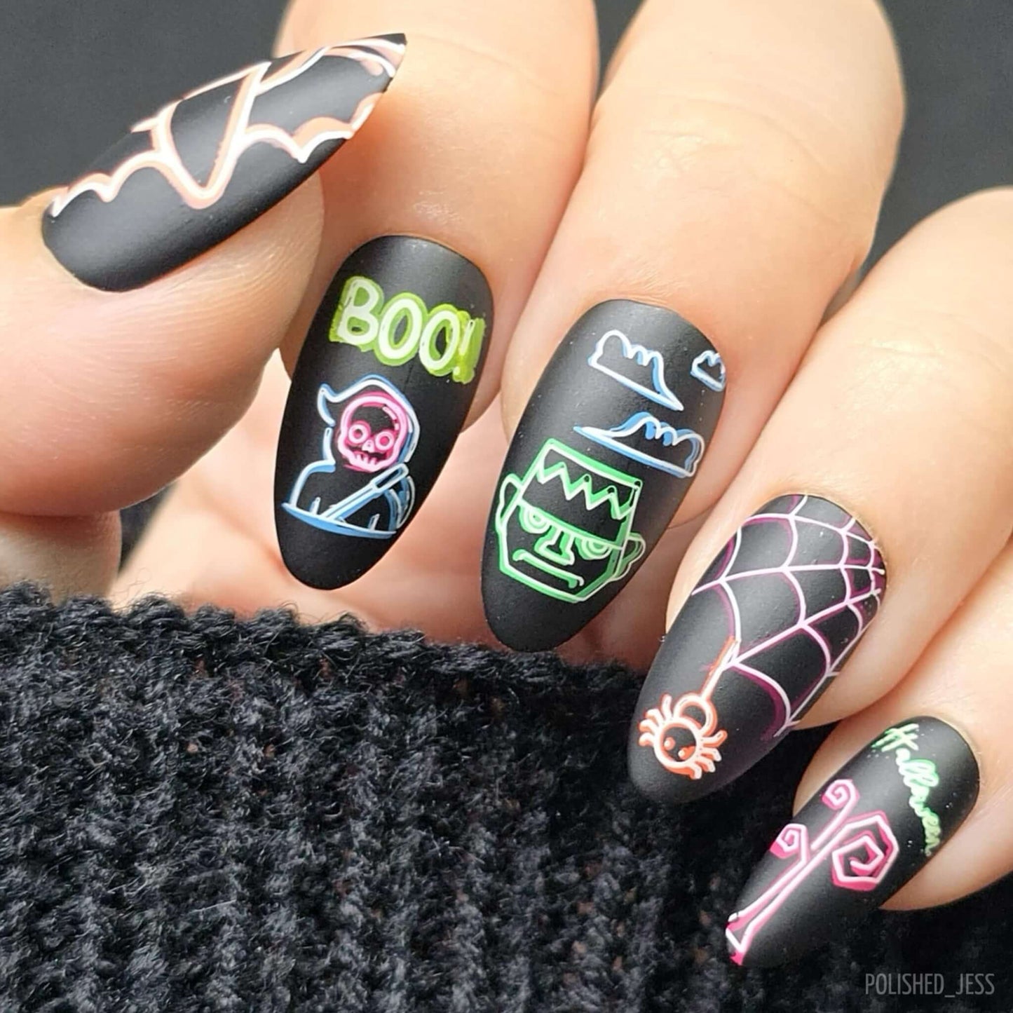 Neon Nightmares (CjSH-117) Steel Nail Art Layered Stamping Plate
