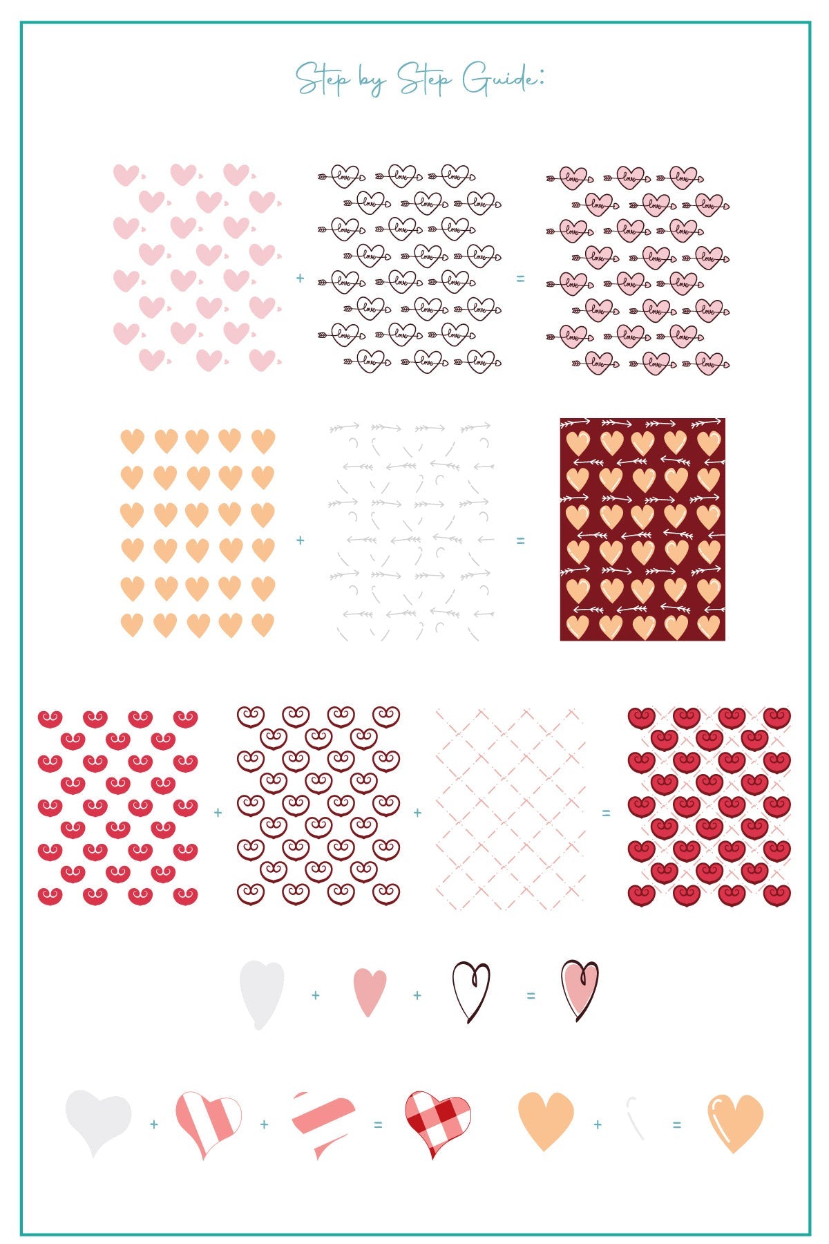 Endless Hearts (CjSLE-12) Nail Art Layered Stamping Plate