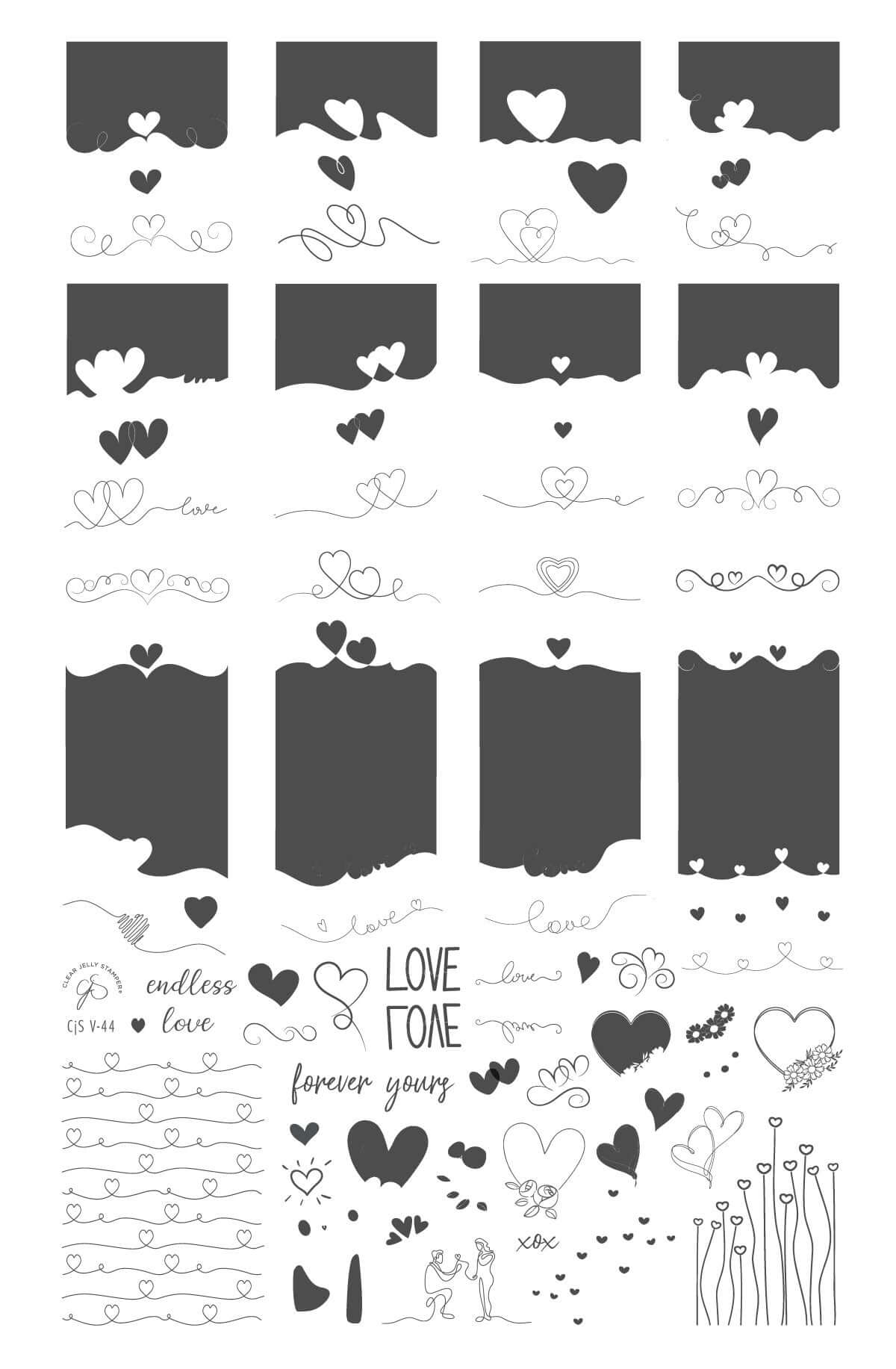 Forever Yours (CjSV-44) Steel Nail Art Stamping Plate