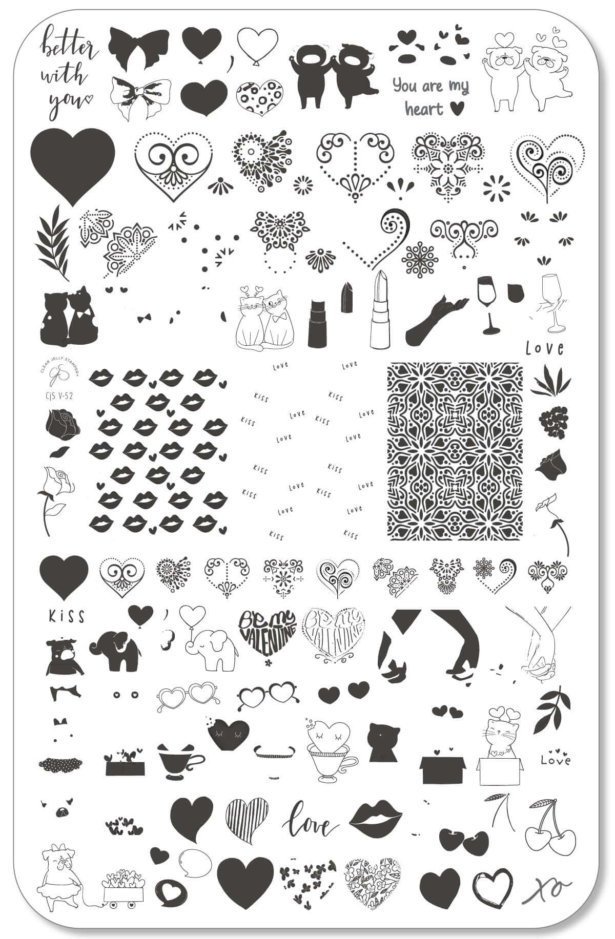 Better with You (CjSV-52) Steel Nail Art Layered Stamping Plate