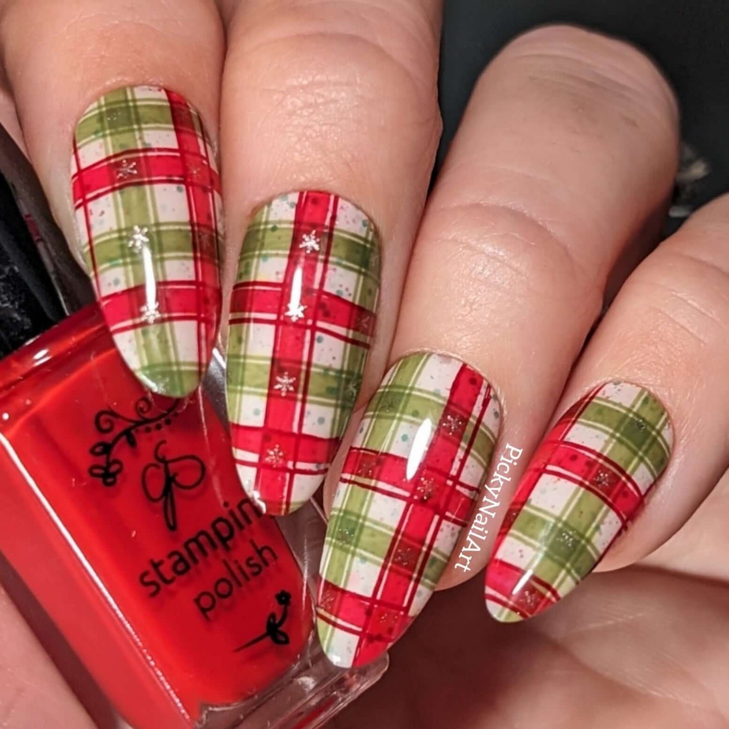 Festive Plaid - Two (CjSC-84) Steel Nail Art Layered Stamping Plate