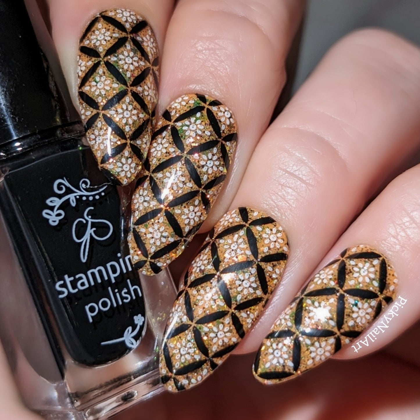 Full Nail Fab - Floral Baroque Geo (CJS-339) Steel Nail Art Layered Stamping Plate