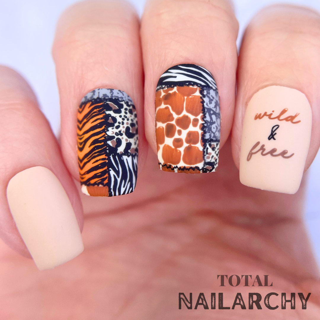 Animal Print Patchwork (CjS-342) Steel Nail Art Layered Stamping Plate