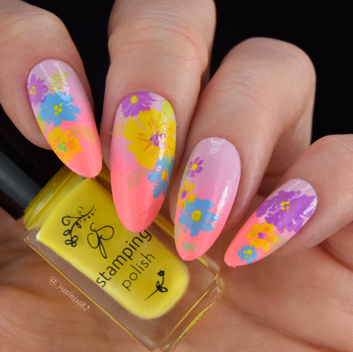 Beautiful Blossom (CjS-346) Steel Nail Art Layered Stamping Plate