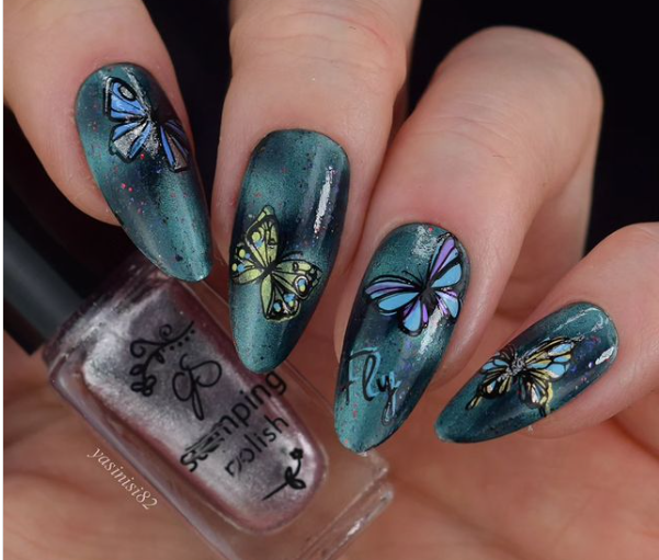 Wing It - Butterfly(CjS-348) Steel Nail Art Layered Stamping Plate