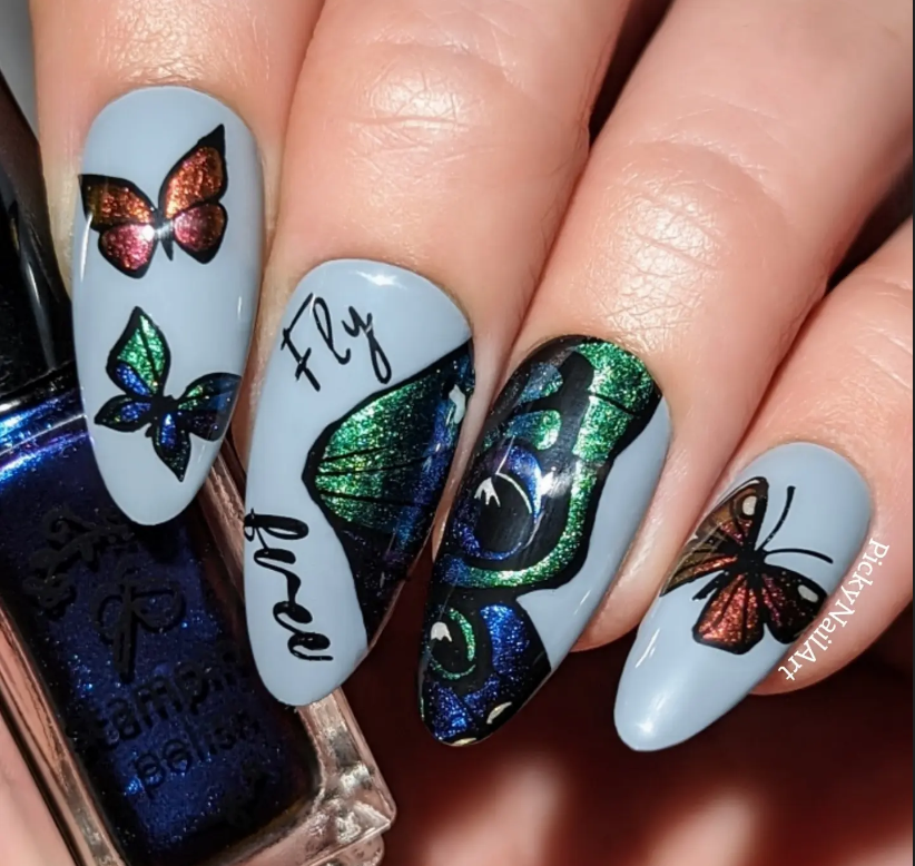 Wing It - Butterfly(CjS-348) Steel Nail Art Layered Stamping Plate