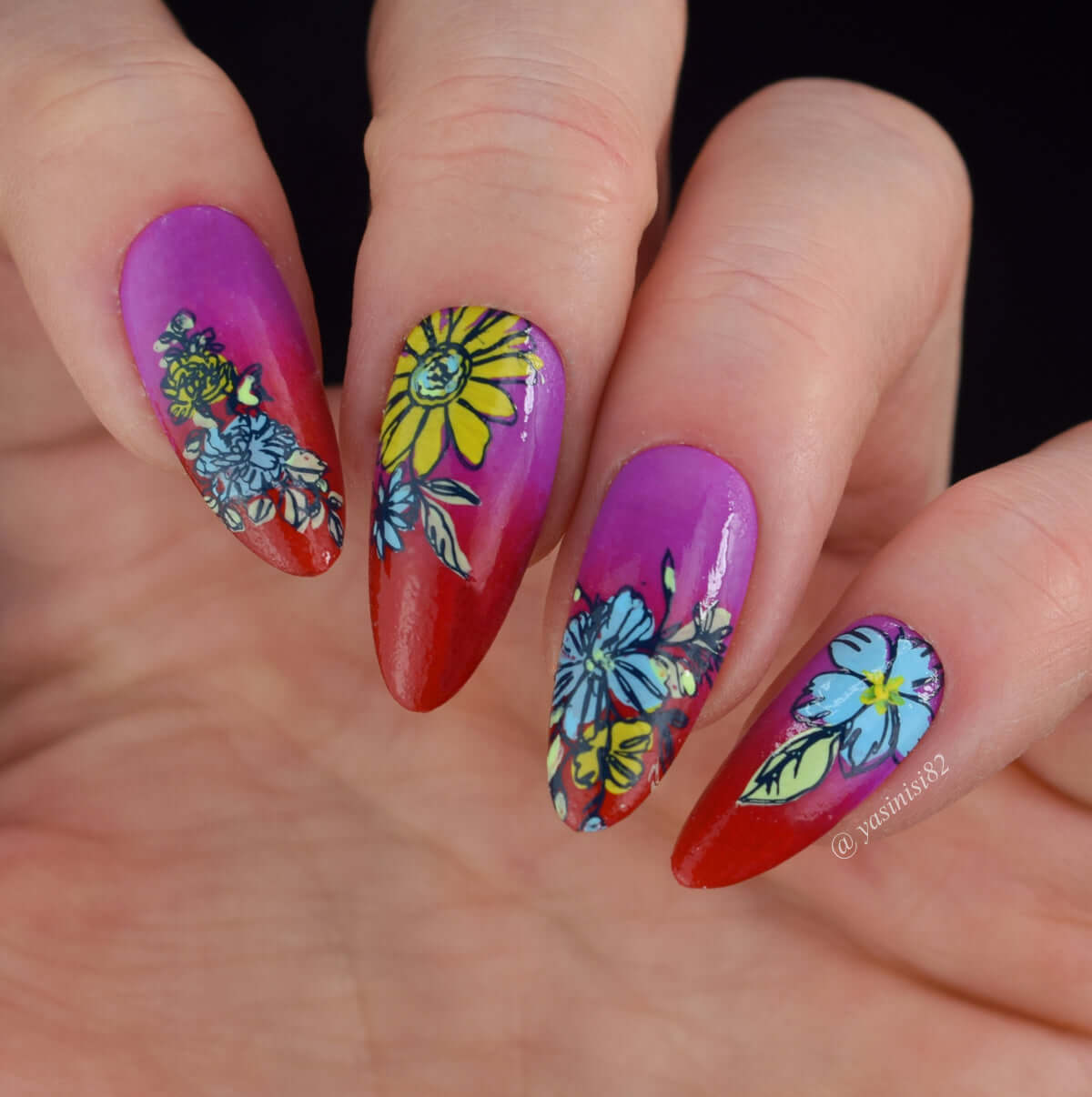 Whispering Petals (CjS-349) Steel Nail Art Layered Stamping Plate