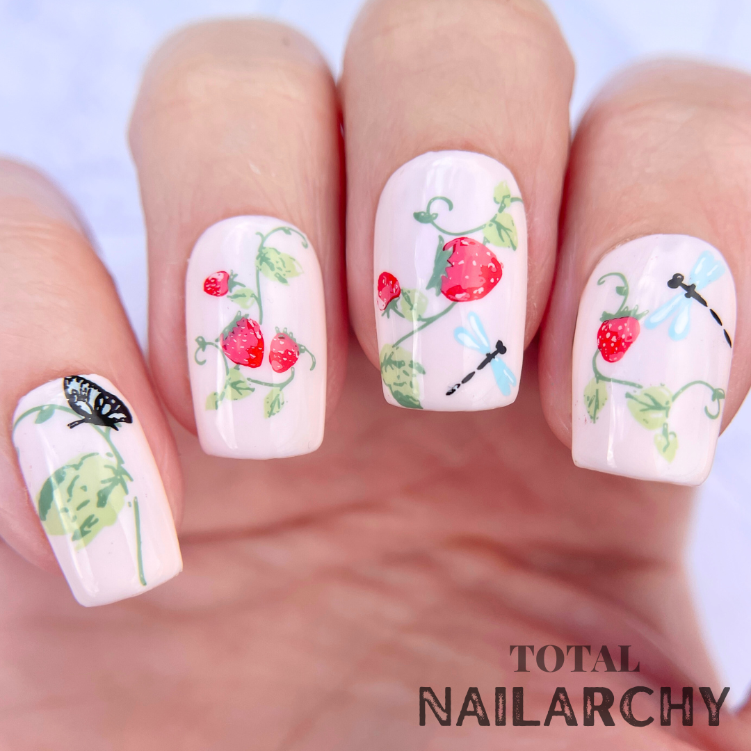 Strawberry Sweetness (CjS-351) Steel Nail Art Layered Stamping Plate
