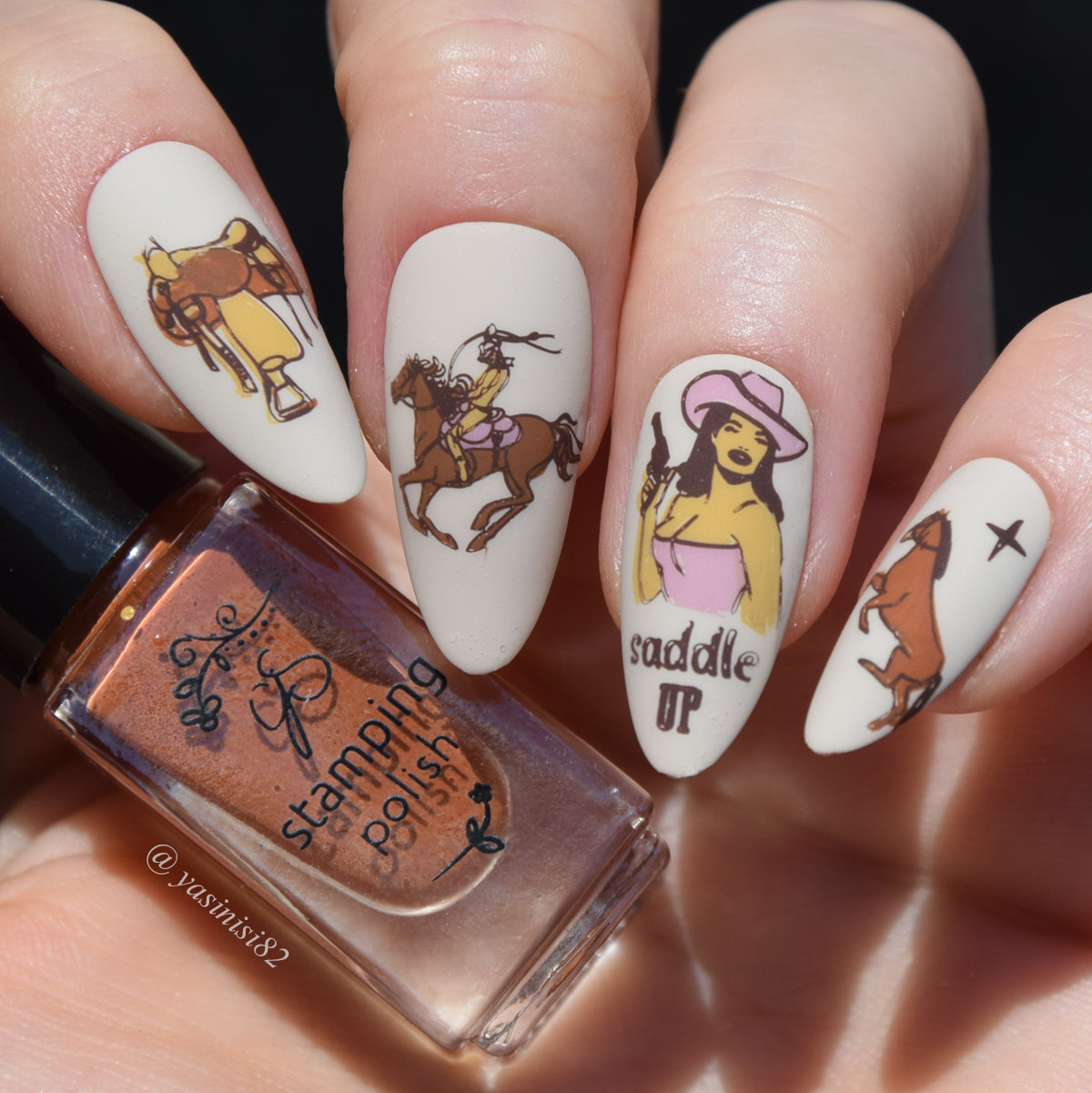 Howdy Partner (CjS-360) Steel Nail Art Layered Stamping Plate