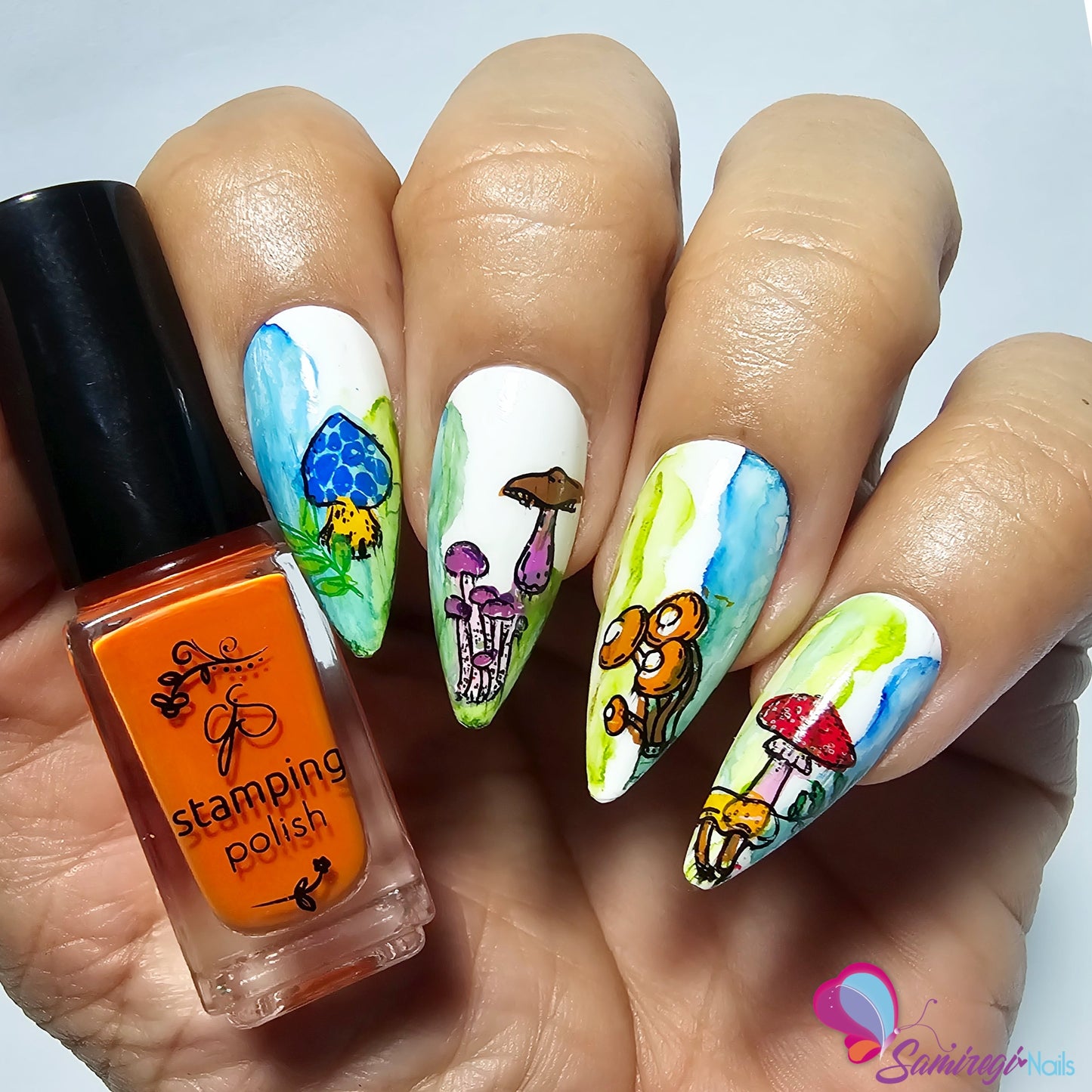 Mushroom Forest (CjS-369) Steel Nail Art Layered Stamping Plate