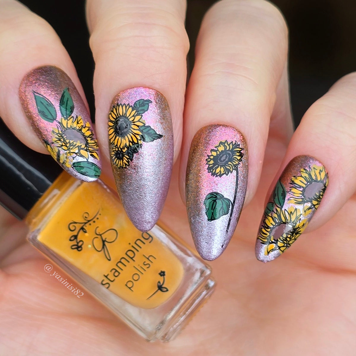 Glow like a Sunflower (CjS-370) Steel Nail Art Layered Stamping Plate