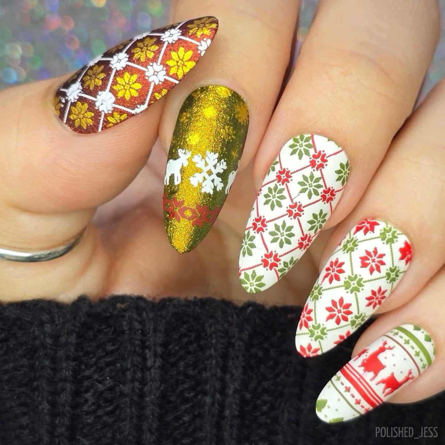Reindeer Sweater (CjSLE-11) Steel Nail Art Layered Stamping Plate