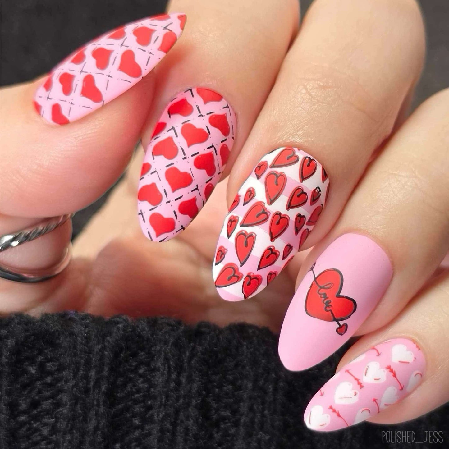 Endless Hearts (CjSLE-12) Nail Art Layered Stamping Plate
