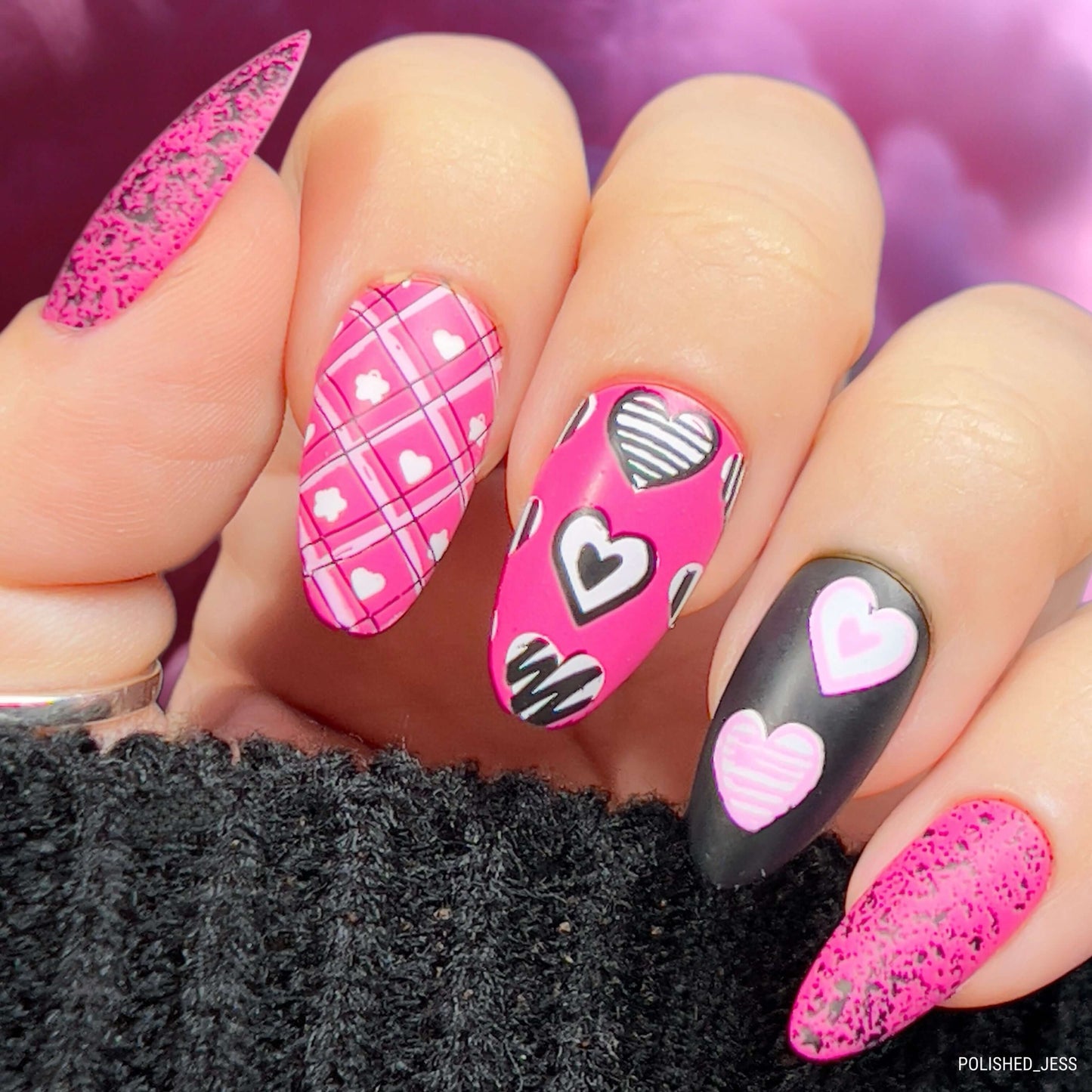 Patchwork Valentine (CjSV-48) Steel Nail Art Stamping Plate