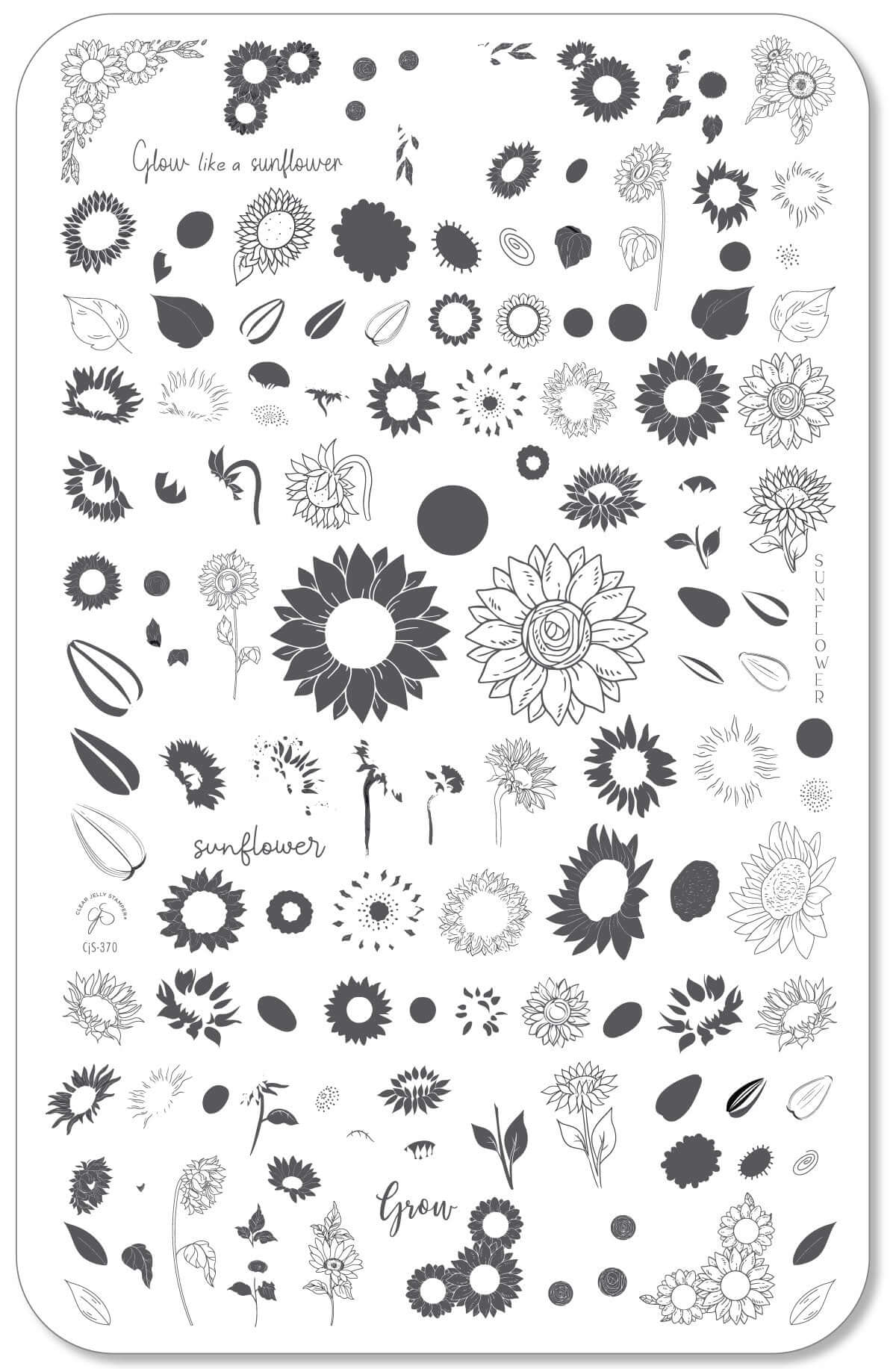 Glow like a Sunflower (CjS-370) Steel Nail Art Layered Stamping Plate