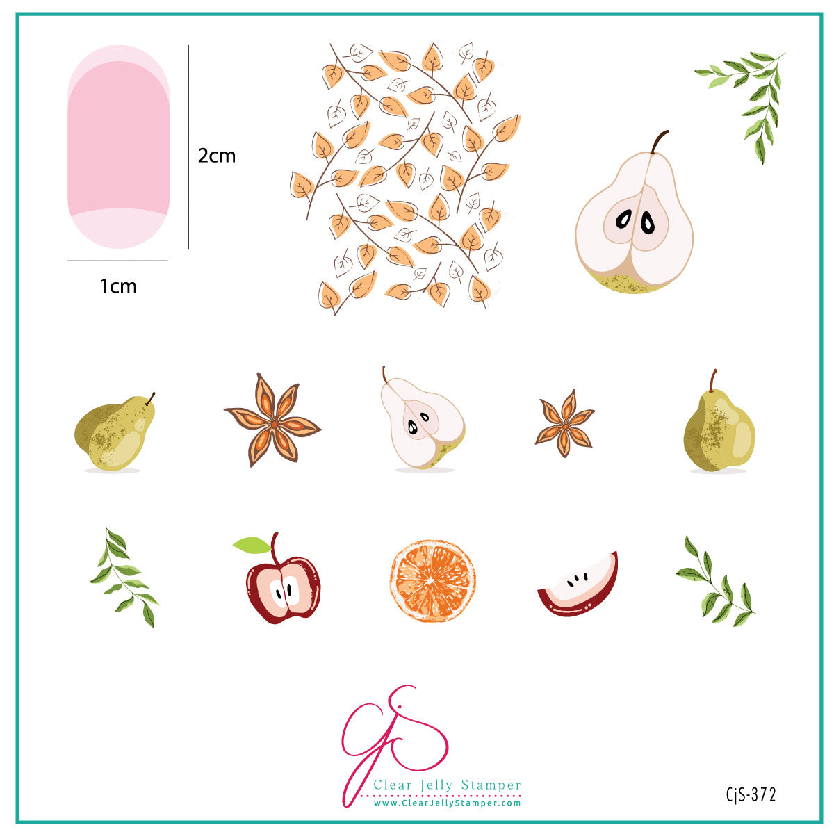 Autumn Orchard (CjS-372) Steel Nail Art Layered Stamping Plate