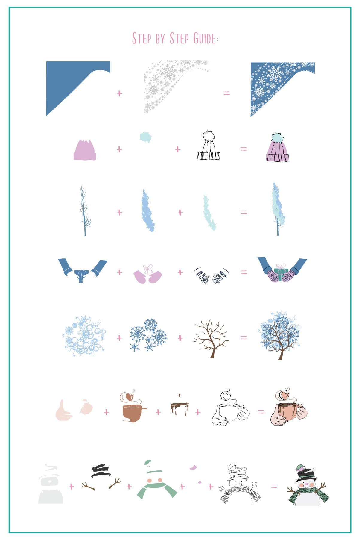 Hello Winter (CjS-374) Steel Nail Art Layered Stamping Plate