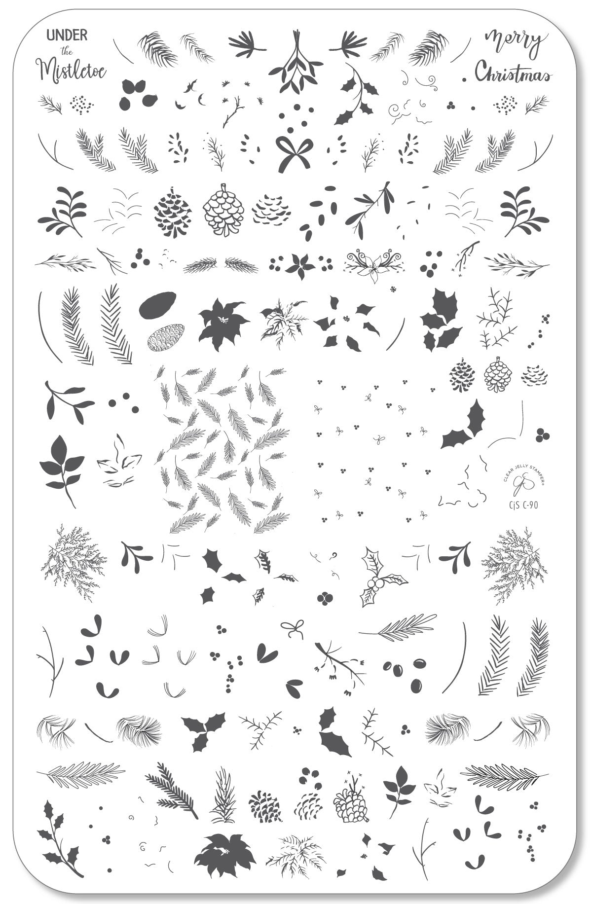 Merry Mistletoe Moments (CjSC-90) Steel Nail Art Layered Stamping Plate