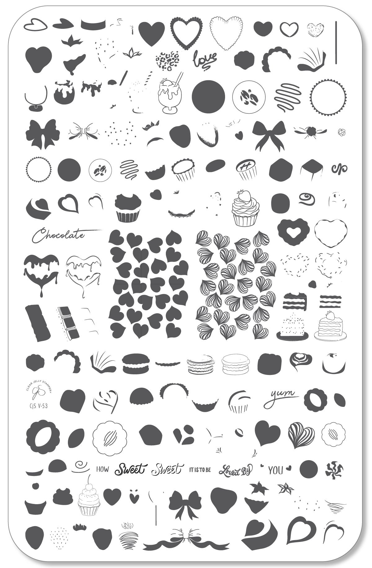 Sugar Rush (CjSV-53) Steel Nail Art Layered Stamping Plate