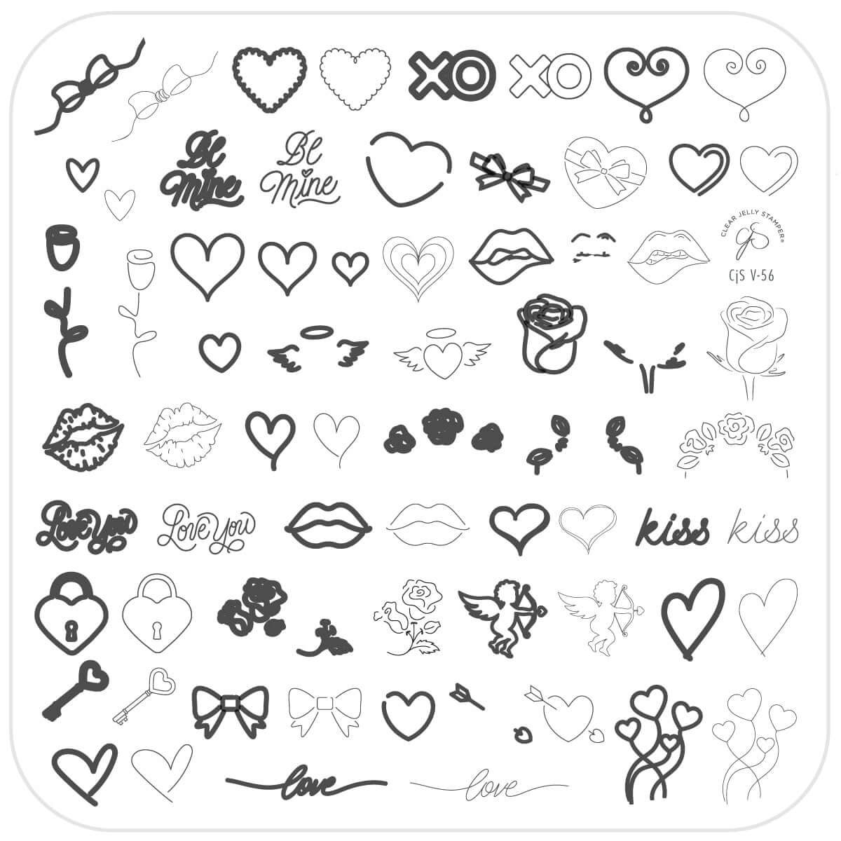 Neon Love (CjSV-56) Steel Nail Art Layered Stamping Plate