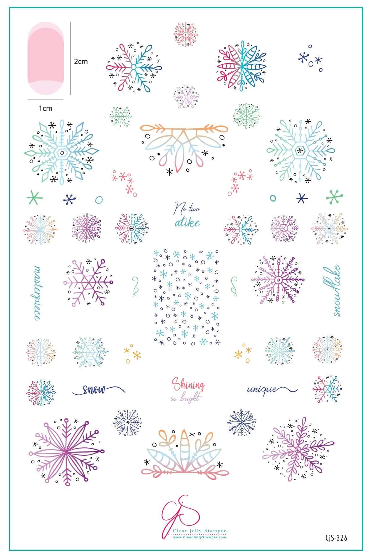 Frosty Flurries (CjS-326) Steel Nail Art Layered Stamping Plate