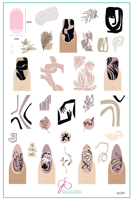 Modern Muse (CJS-329) Steel Nail Art Layered Stamping Plate