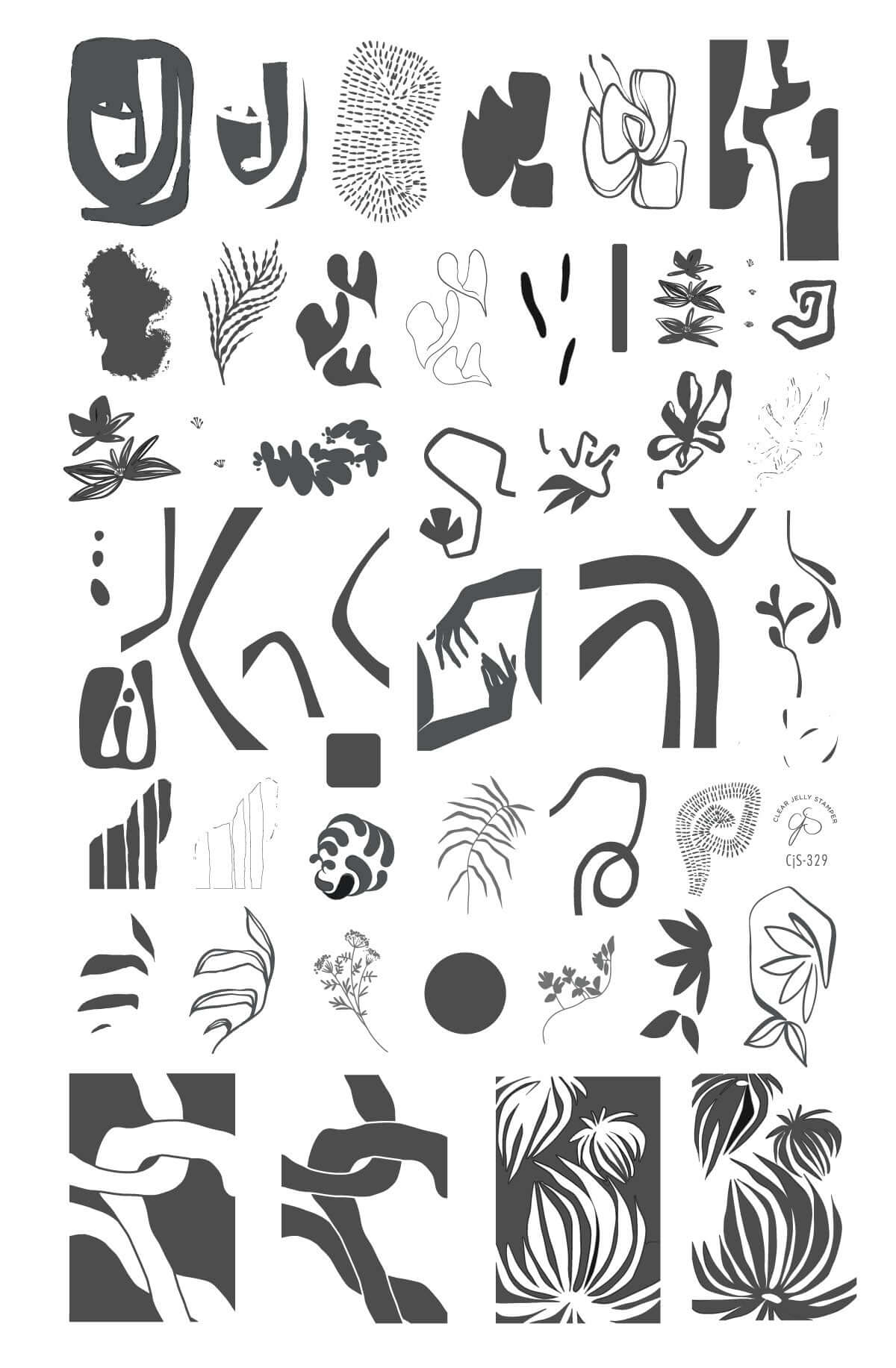 Modern Muse (CJS-329) Steel Nail Art Layered Stamping Plate