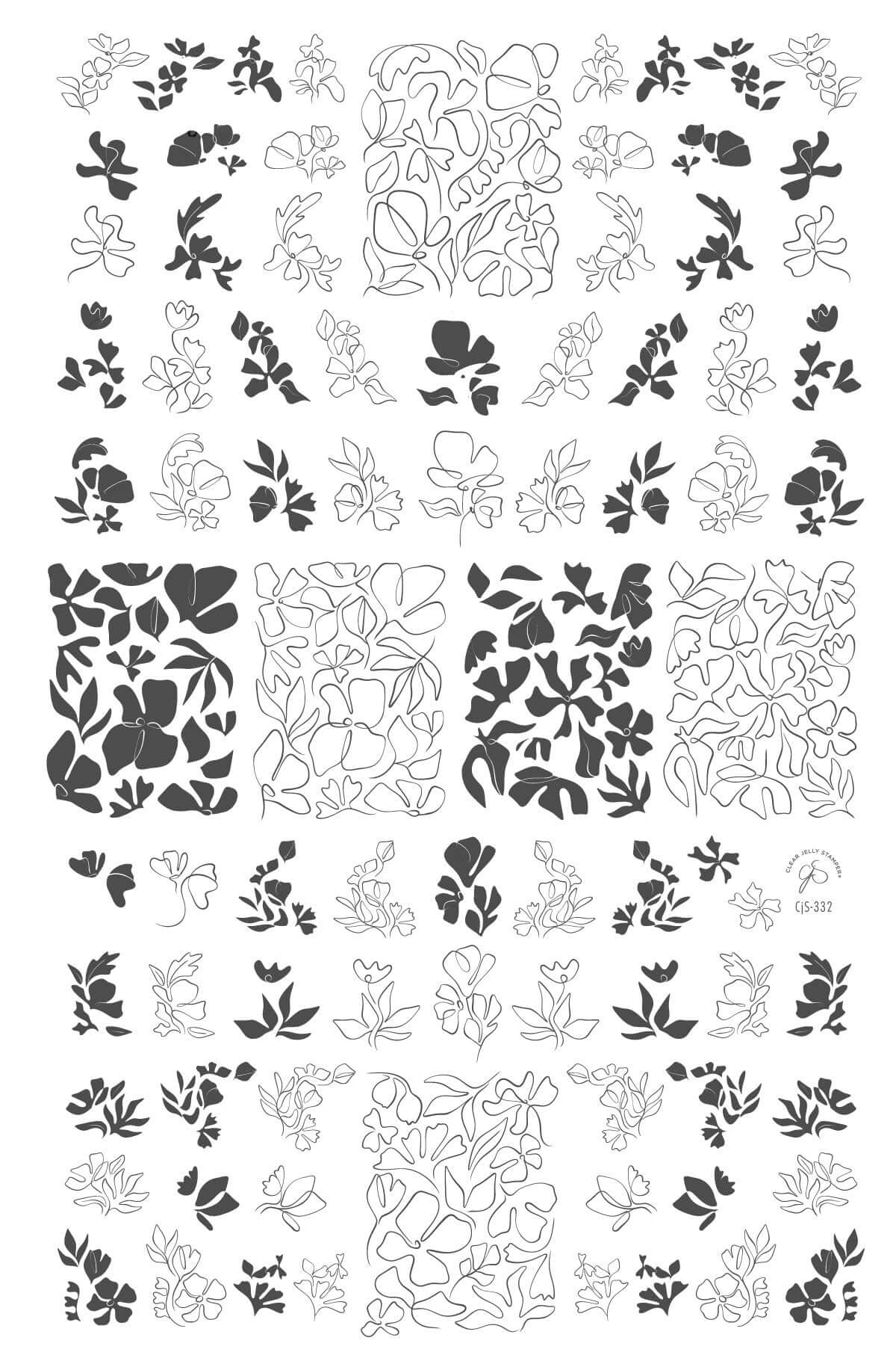Coloring Book - Floral (CJS-332) Steel Nail Art Layered Stamping Plate