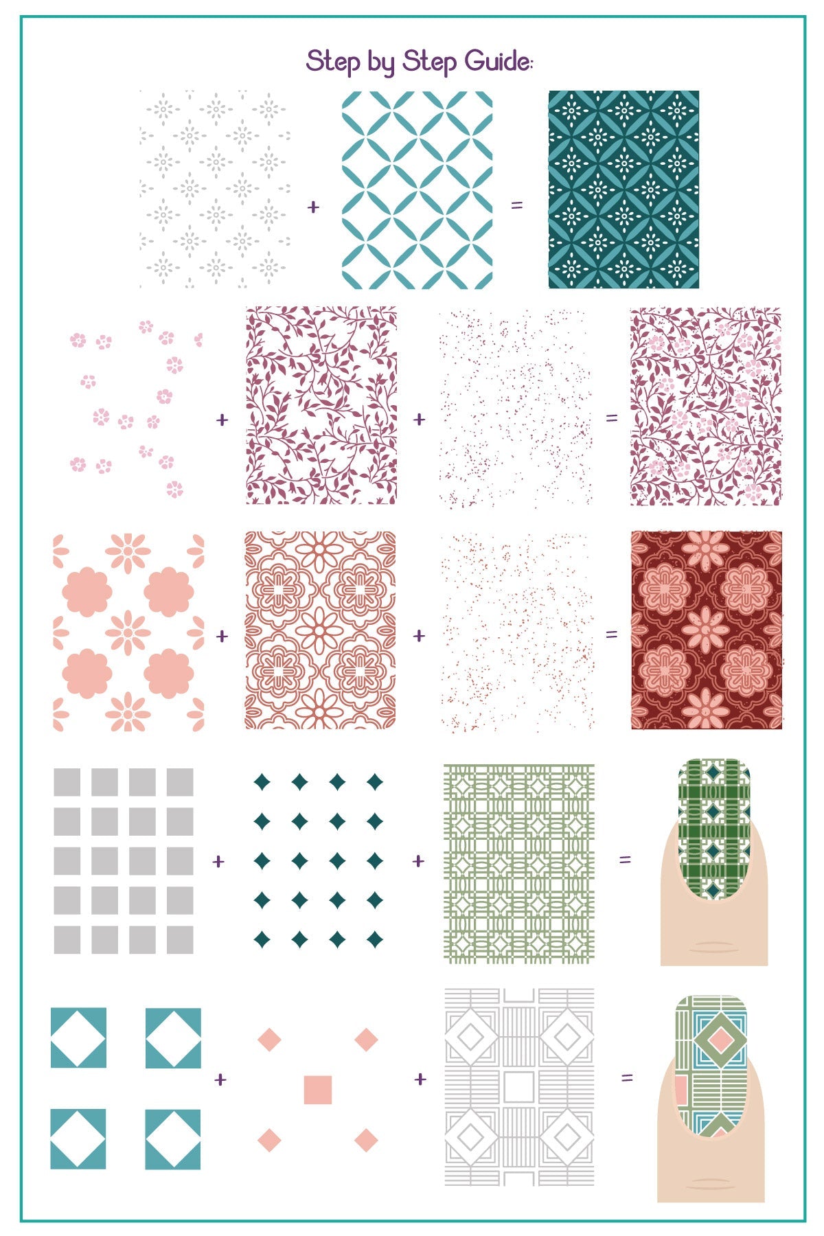 Full Nail Fab - Floral Baroque Geo (CJS-339) Steel Nail Art Layered Stamping Plate