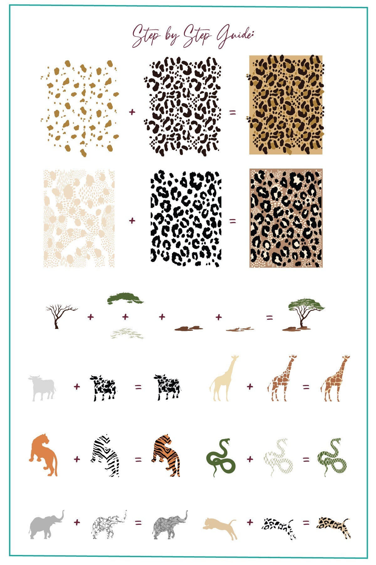 Animal Diva (CJS-341) Steel Nail Art Layered Stamping Plate
