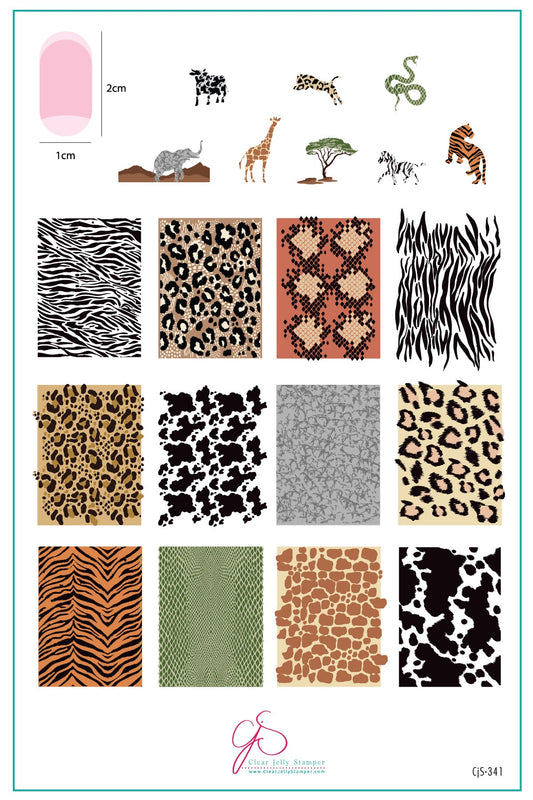 Animal Diva (CJS-341) Steel Nail Art Layered Stamping Plate