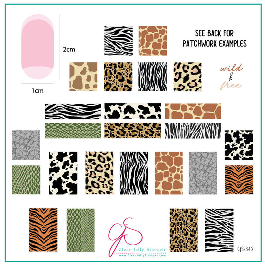 Animal Print Patchwork (CjS-342) Steel Nail Art Layered Stamping Plate