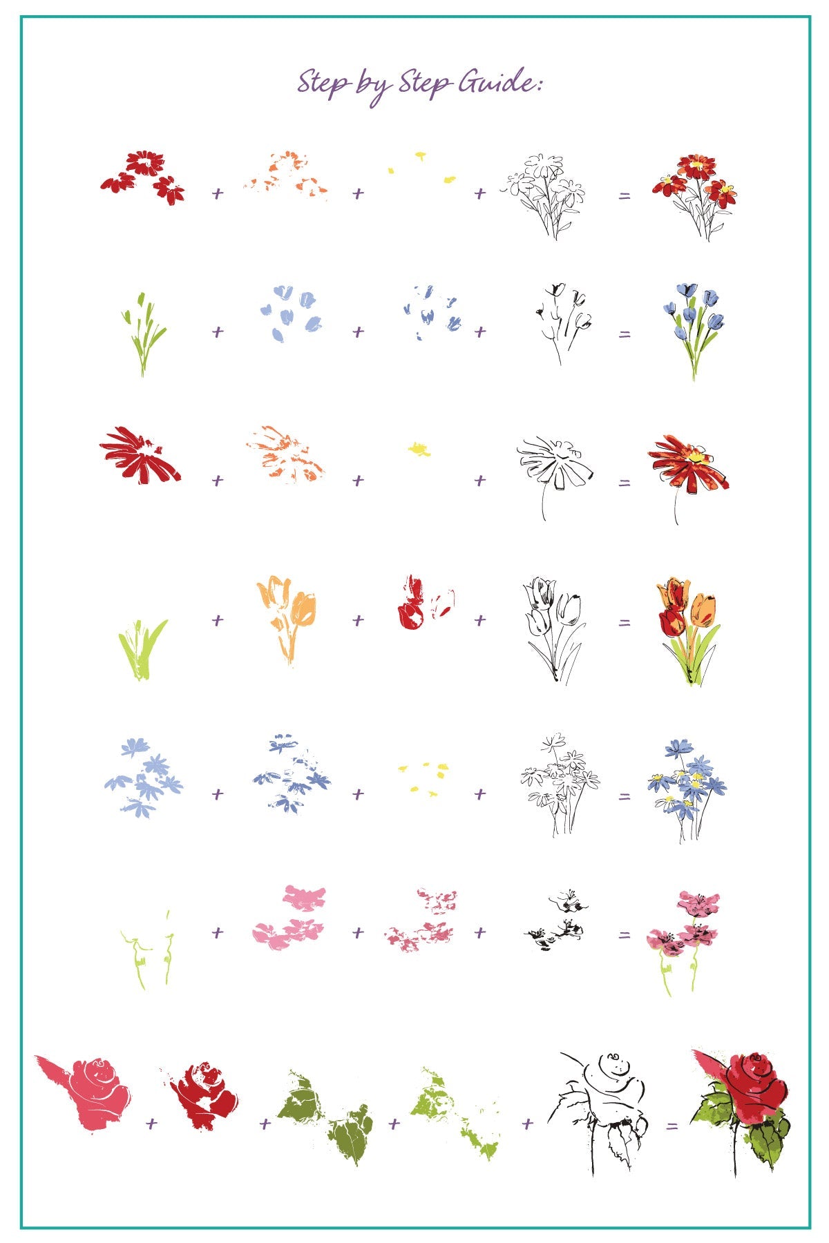 Simple & Pure Flowers (CjS-344) Steel Nail Art Layered Stamping Plate