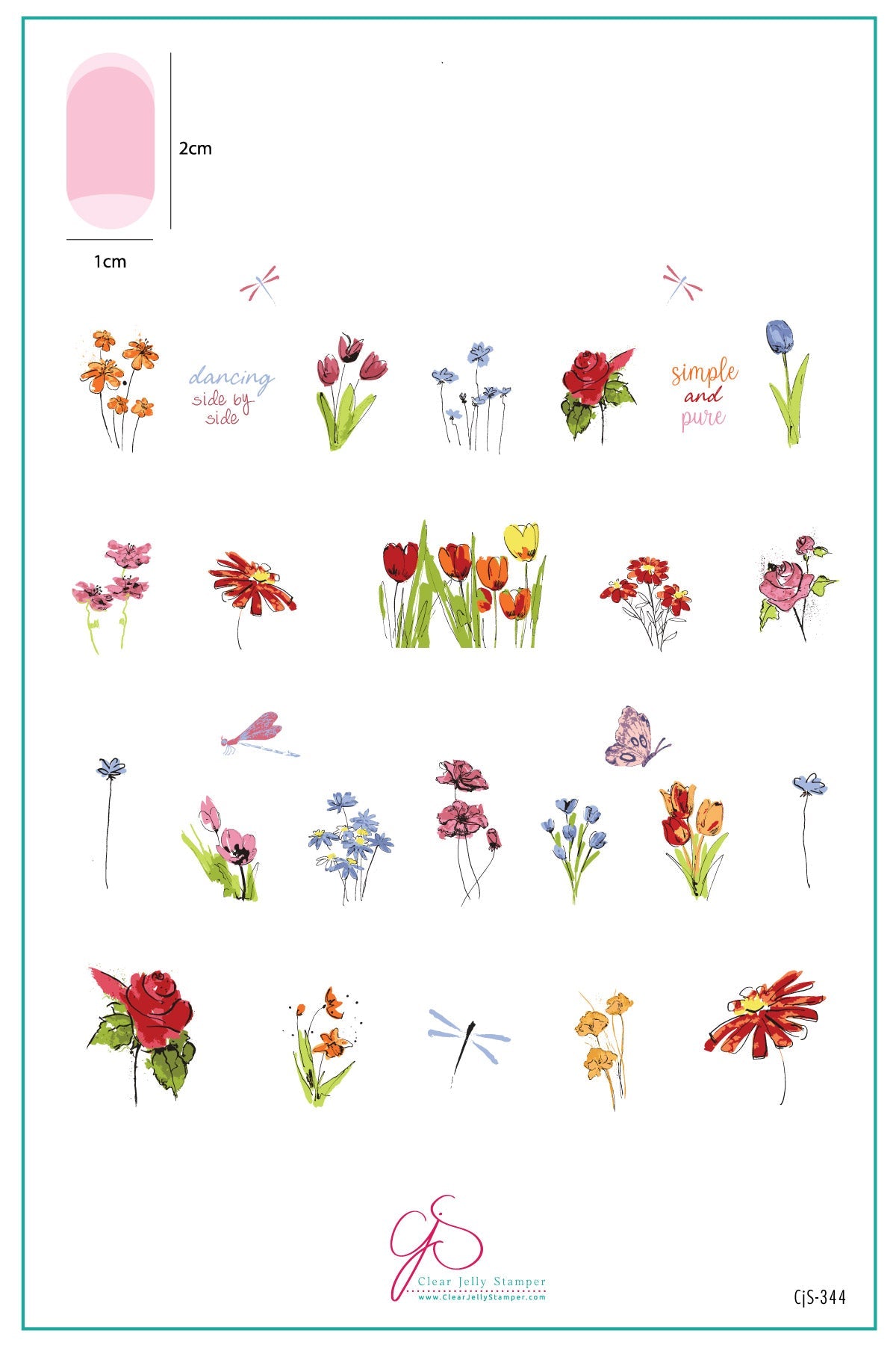 Simple & Pure Flowers (CjS-344) Steel Nail Art Layered Stamping Plate