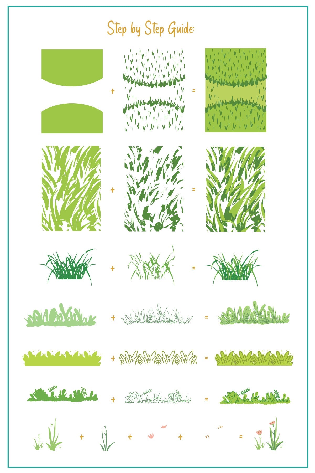 Greener Grass (CjS-345) Steel Nail Art Layered Stamping Plate
