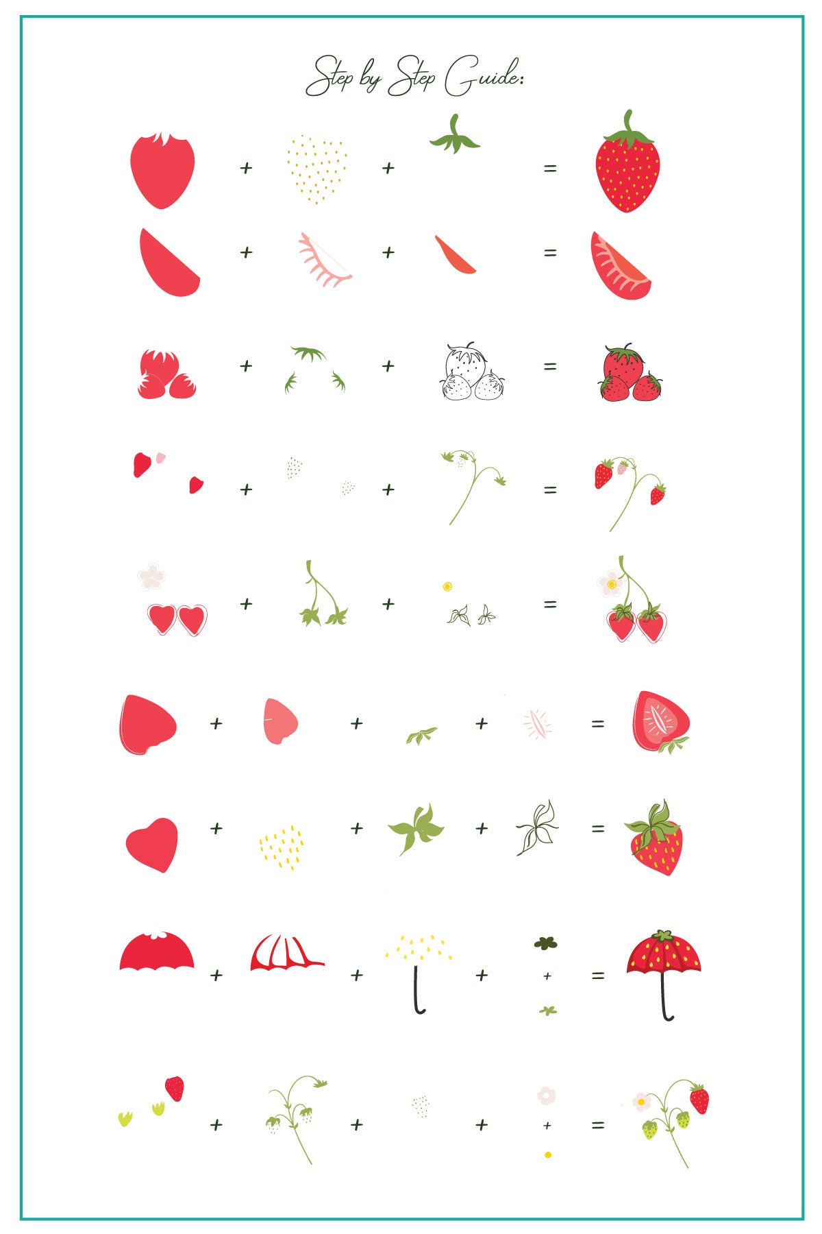 Straw-berry Sweet (CjS-350) Steel Nail Art Layered Stamping Plate
